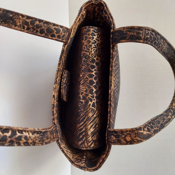 Animal Print Fabric Small Satchel - Picture 5 of 12